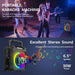 GCZ portable karaoke machine with 2 wireless microphones, disco lights, and shoulder strap for home parties and outdoor singing.