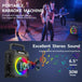 GCZ portable karaoke machine with 2 wireless microphones, disco lights, and shoulder strap for home parties and outdoor singing.