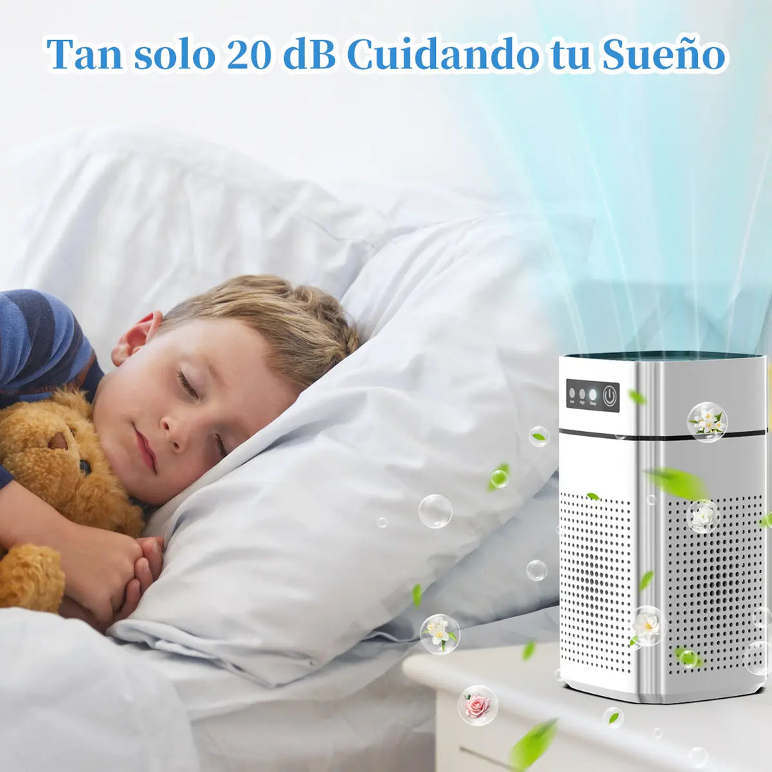 GCZ Purificador de Aire KJ1-5 con filtro HEPA13 y aromaterapia para hogar y oficina.