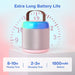 GCZ Mini Karaoke Machine with 2 wireless microphones, LED lights, and leather wristband for family parties