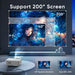GCZ Mini Projector with Bluetooth 5.2, FHD 1080P support, and included screen for home and outdoor cinema