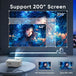 GCZ Mini Projector with Bluetooth 5.2, FHD 1080P support, and included screen for home and outdoor cinema