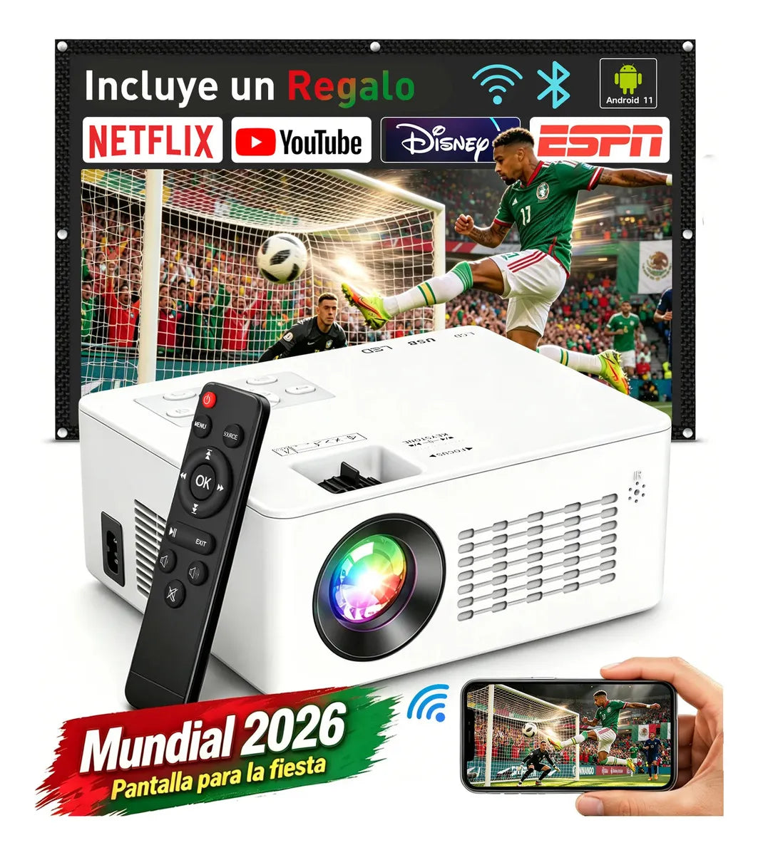 GCZ Proyector 4K Android 11 Smart LED Full HD portátil para cine en casa