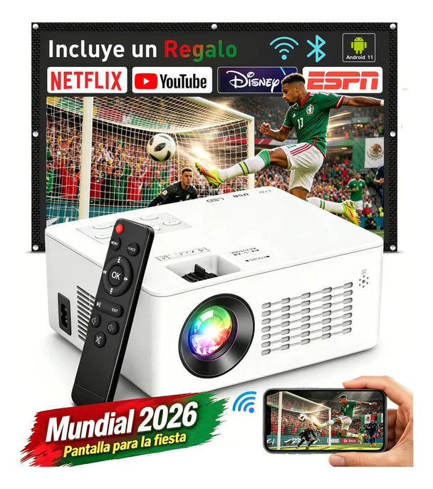 GCZ Proyector 4K Android 11 Smart LED Full HD portátil para cine en casa