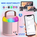 GCZ Mini Karaoke Machine with 2 wireless microphones, LED lights, and leather wristband for family parties