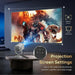 GCZ portable WiFi projector with 1080P support, auto keystone, electric focus, and Bluetooth 5.2 for home theater.