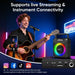 GCZ portable karaoke machine with 2 wireless microphones, disco lights, and shoulder strap for home parties and outdoor singing.