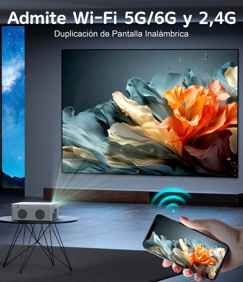 GCZ Proyector 4K Android 11 Smart LED Full HD portátil para cine en casa