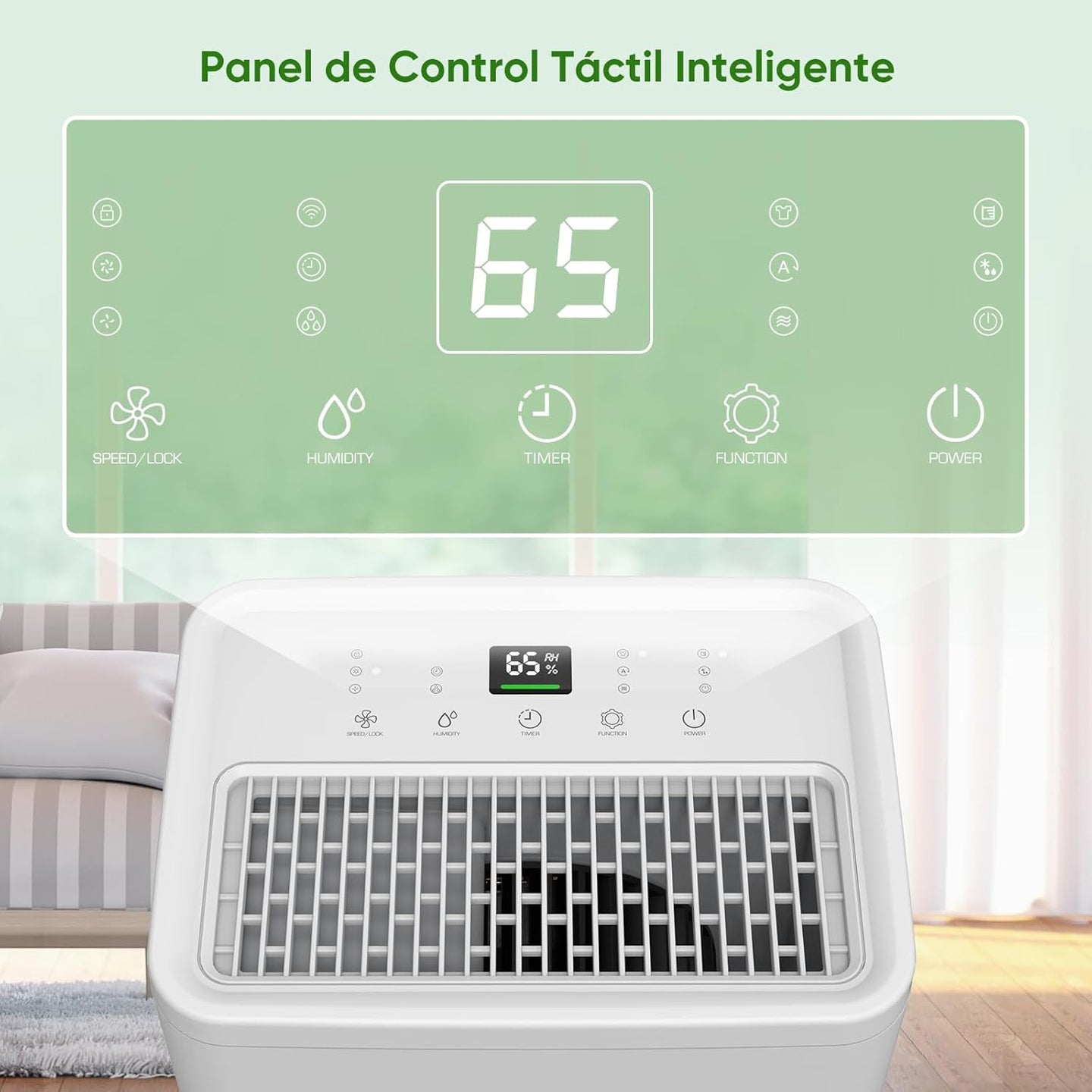 GCZ deshumidificador 22L/día con drenaje continuo y temporizador para hogar y oficina