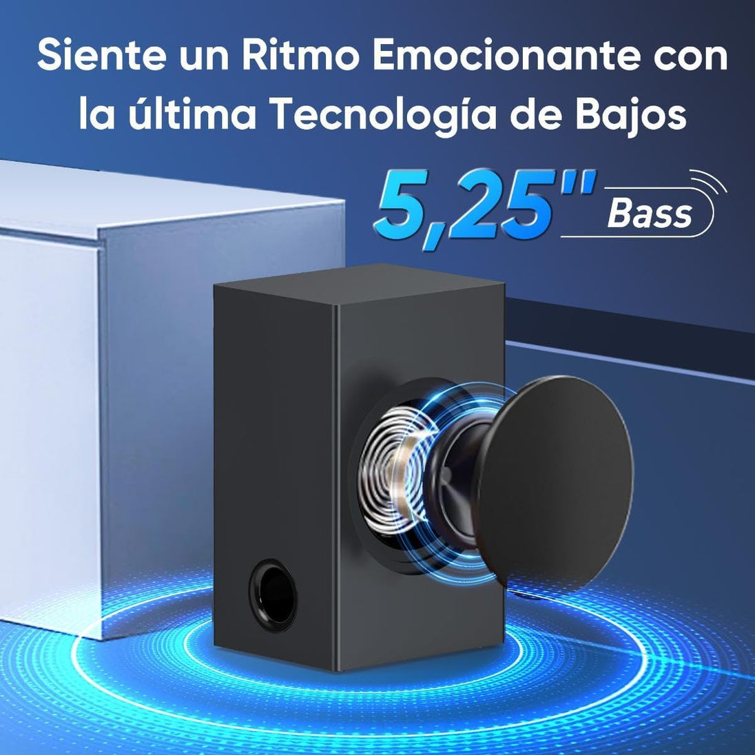 GCZ Barra de Sonido 2.1 con Subwoofer, Luces LED y Bluetooth 5.3 para TV y Fiestas