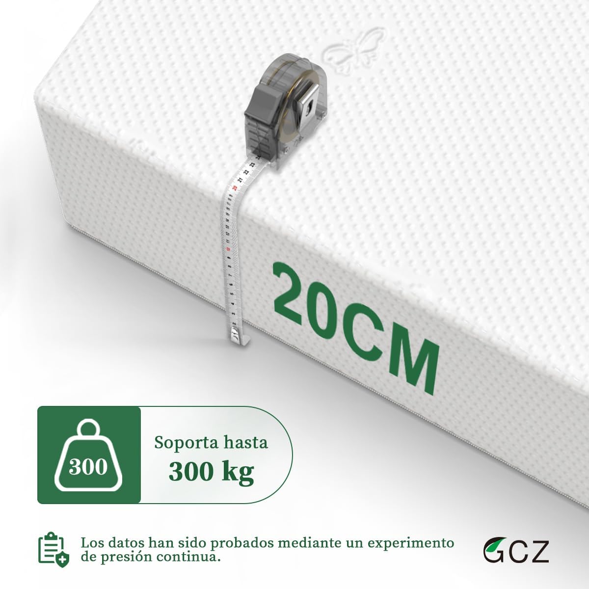 GCZ Colchón Matrimonial Memory Foam con Soporte Ergonómico y Alivio de Presión para Dormitorio