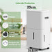 GCZ deshumidificador 22L/día con drenaje continuo y temporizador para hogar y oficina