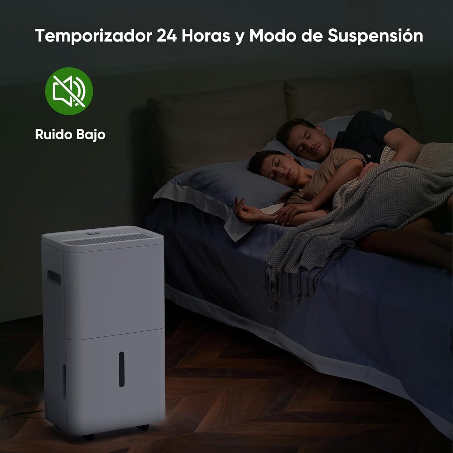 GCZ deshumidificador 22L/día con drenaje continuo y temporizador para hogar y oficina