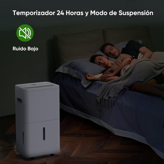 GCZ deshumidificador 22L/día con drenaje continuo y temporizador para hogar y oficina