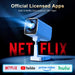 GCZ Smart Projector with officially licensed Netflix, auto-focus, WiFi 6, and flexible stand for home cinema