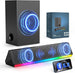 GCZ Barra de Sonido 2.1 con Subwoofer, Luces LED y Bluetooth 5.3 para TV y Fiestas