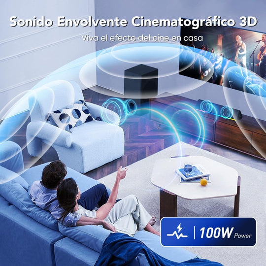 GCZ Barra de Sonido 2.1 con Subwoofer, Luces LED y Bluetooth 5.3 para TV y Fiestas