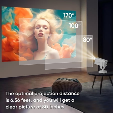 GCZ portable WiFi projector with 1080P support, auto keystone, electric focus, and Bluetooth 5.2 for home theater.