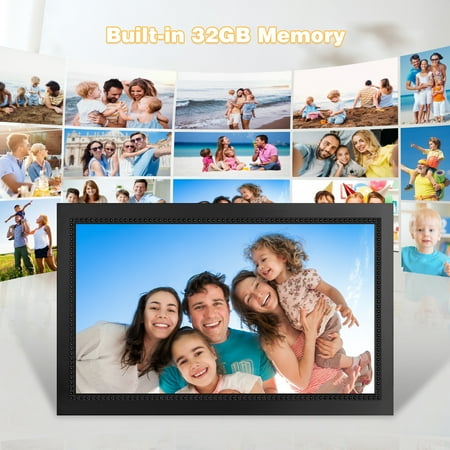 GCZ 15.6 inch WiFi digital photo frame with 1080P IPS touchscreen for instant family memory sharing.