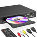 GCZ DVD Player with 1080p HD upscaling, multi-format disc support, and USB playback for home theater.