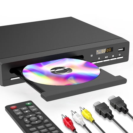 GCZ DVD Player with 1080p HD upscaling, multi-format disc support, and USB playback for home theater.