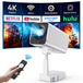 GCZ Smart Projector with officially licensed Netflix, auto-focus, WiFi 6, and flexible stand for home cinema