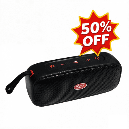 GCZ Portable Bluetooth Speaker with 40W HD sound, deep bass, IPX7 waterproof, and TWS stereo for outdoor parties