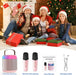 GCZ Mini Karaoke Machine with 2 wireless microphones, LED lights, and leather wristband for family parties