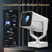 GCZ portable WiFi projector with 1080P support, auto keystone, electric focus, and Bluetooth 5.2 for home theater.