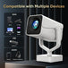 GCZ portable WiFi projector with 1080P support, auto keystone, electric focus, and Bluetooth 5.2 for home theater.