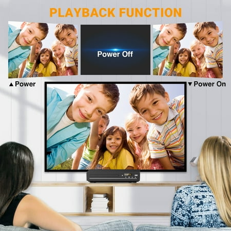 GCZ DVD Player with 1080p HD upscaling, multi-format disc support, and USB playback for home theater.
