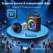 GCZ portable karaoke machine with 2 wireless microphones, disco lights, and shoulder strap for home parties and outdoor singing.