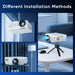 GCZ Mini Projector with Bluetooth 5.2, FHD 1080P support, and included screen for home and outdoor cinema