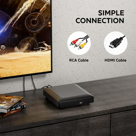 GCZ Mini DVD Player for TV with 1080P HDMI, USB, Multi-Format Discs