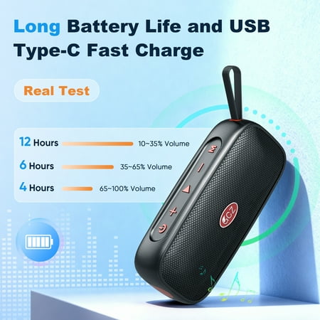 GCZ Portable Bluetooth Speaker with 40W HD sound, deep bass, IPX7 waterproof, and TWS stereo for outdoor parties