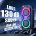 GCZ 160W Bluetooth Party Speaker with dual 6.5-inch woofers, TWS, and microphone input for karaoke and outdoor events.