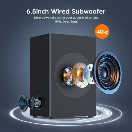 GCZ 2.1 CH Separable Soundbar with Subwoofer for Immersive TV Home Theater