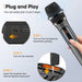 GCZ Rechargeable Wireless Microphones with stable 50-100ft range for karaoke, DJ, and public speaking.