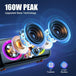 GCZ 160W Bluetooth Party Speaker with dual 6.5-inch woofers, TWS, and microphone input for karaoke and outdoor events.